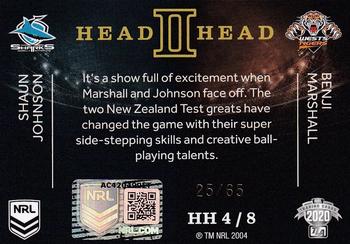 2020 NRL Elite - 2020 Case Cards - Head to Head #HH04 Shaun Johnson/Benji Marshall Back